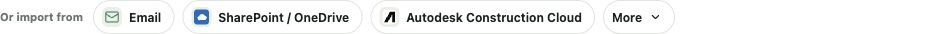 Groundbook file import buttons including Autodesk Construction Cloud.